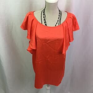Worthington Ruffle Sleeve Blouse Aloha Coral PM